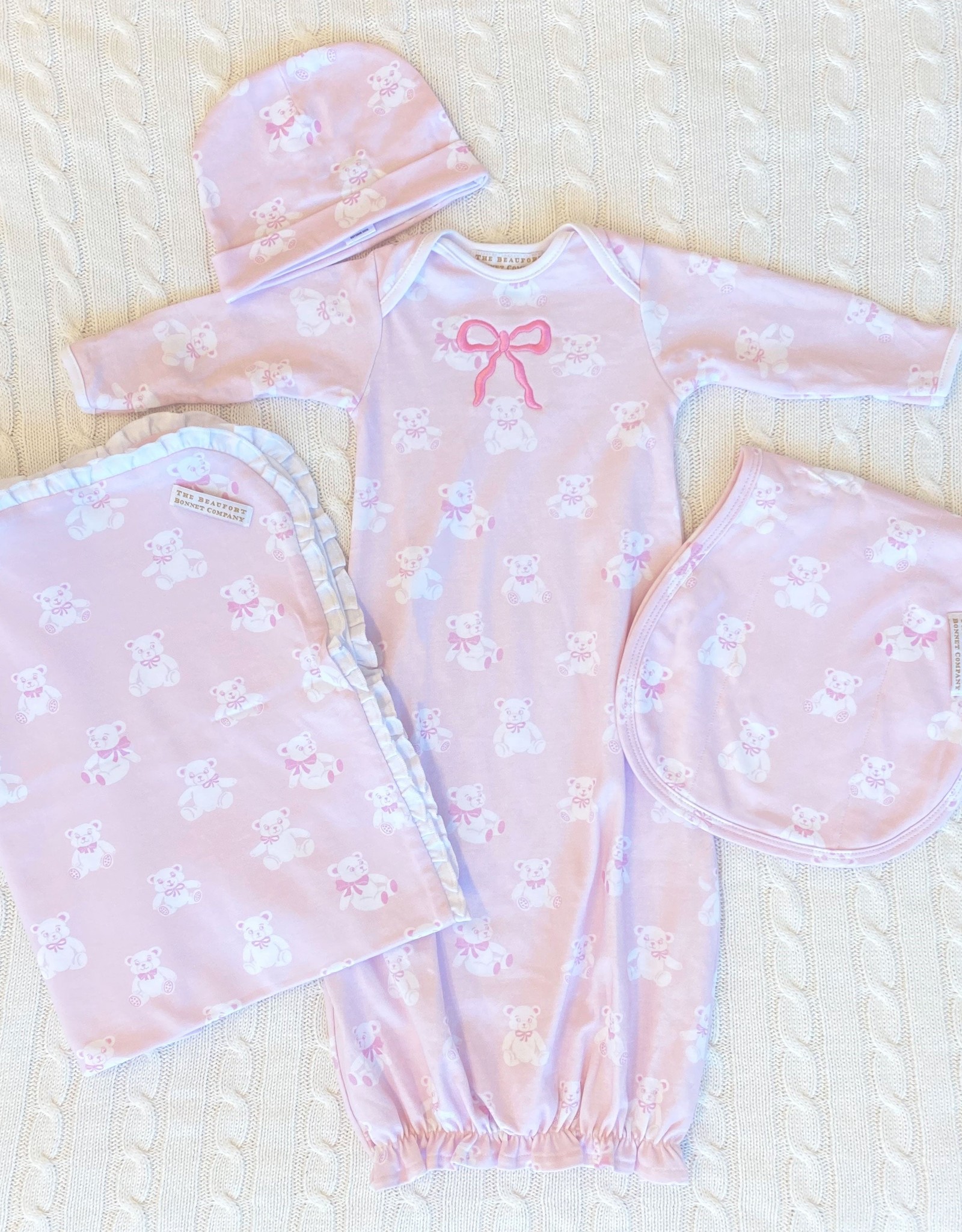 TBBC Baby Buggy Blanket Cuddlebug Bear Pink