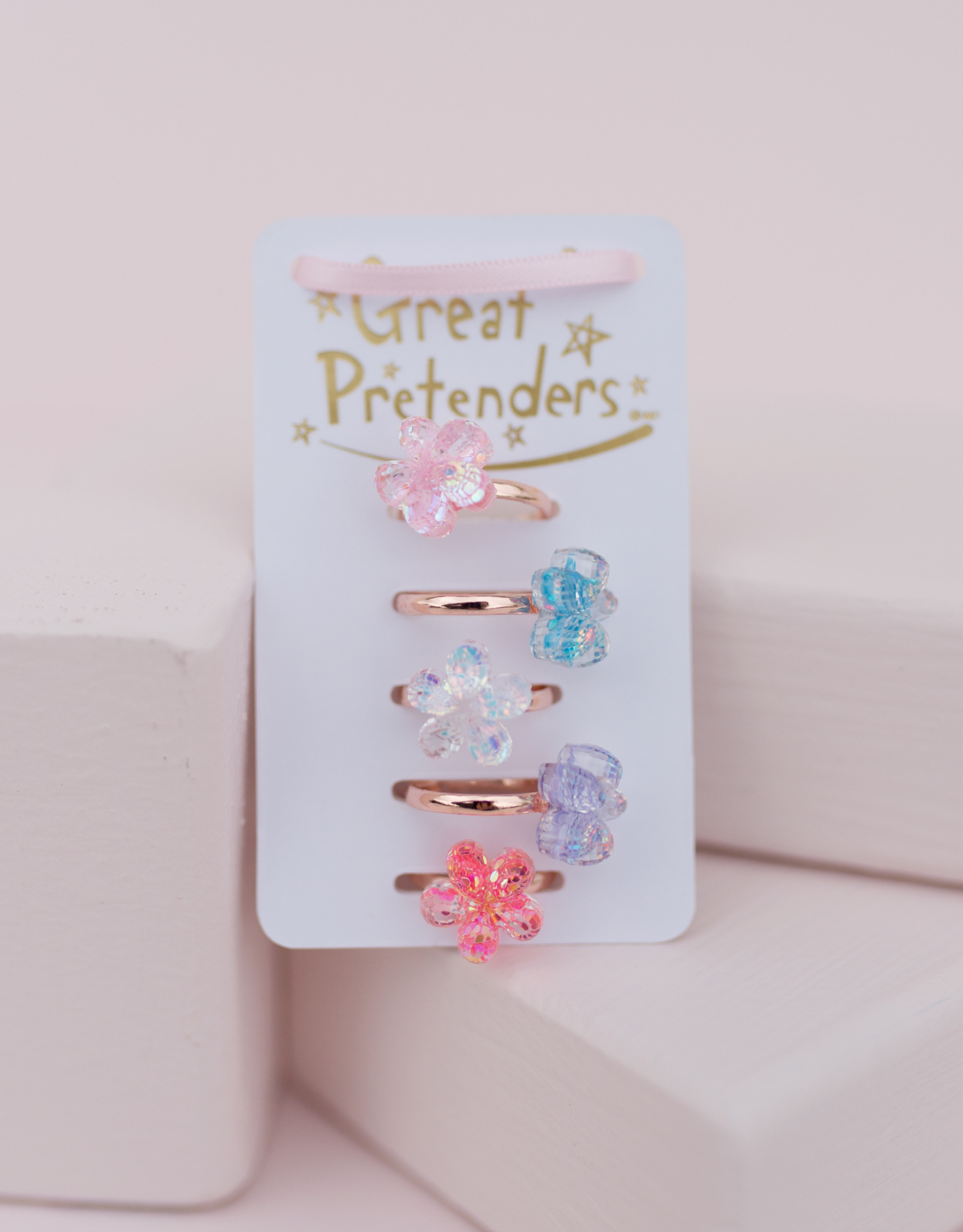 GreatPretenders 90202 Boutique Shimmer Flower Rings