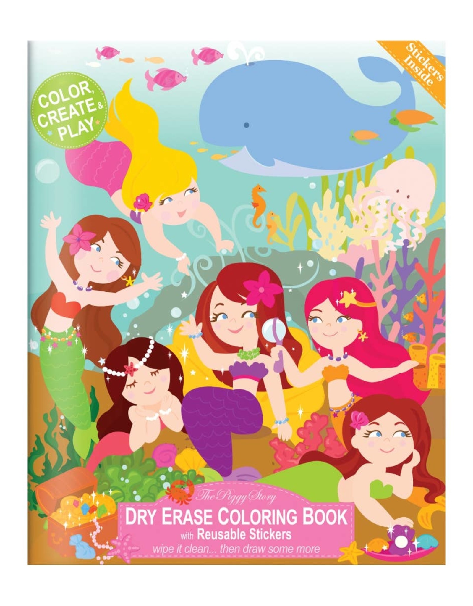 The Piggy Story Magical Mermaids Dry Erase Coloring Book