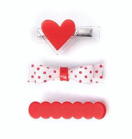 Lilies & Roses 3 pack Alligator Clips Red Dot