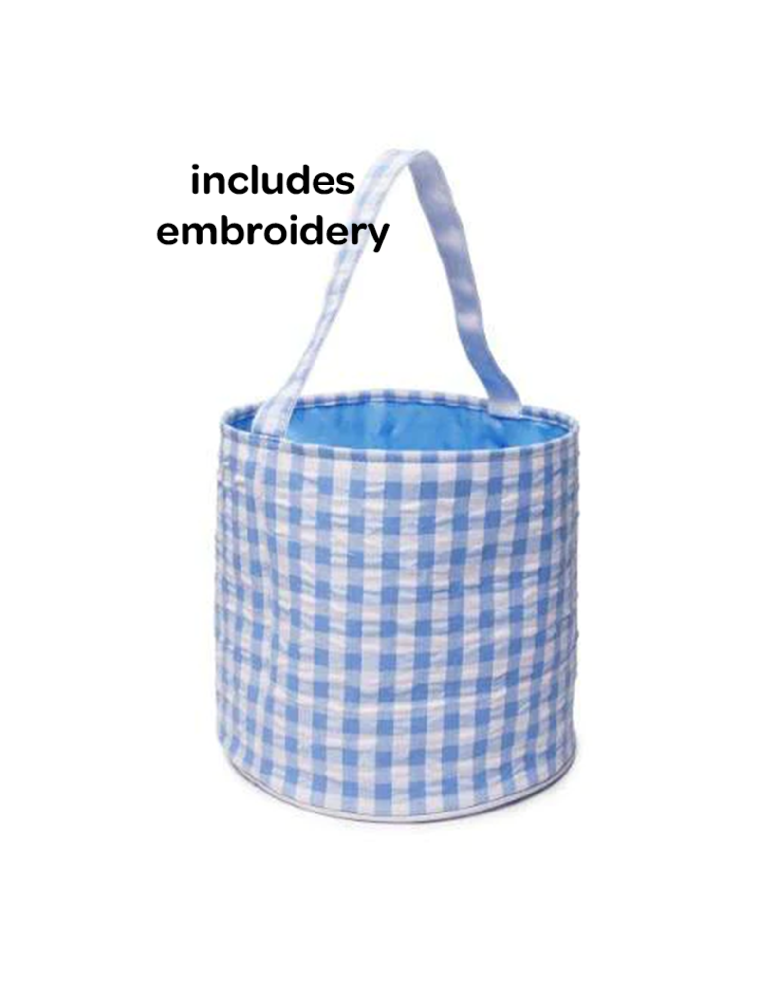 Zsa Zsa & Lolli ZZL Gingham Bucket w/Embroidery BLUE