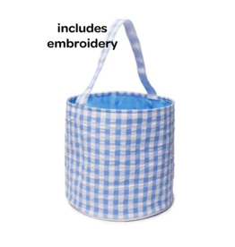 Zsa Zsa & Lolli Gingham Bucket with Embroidery BLUE