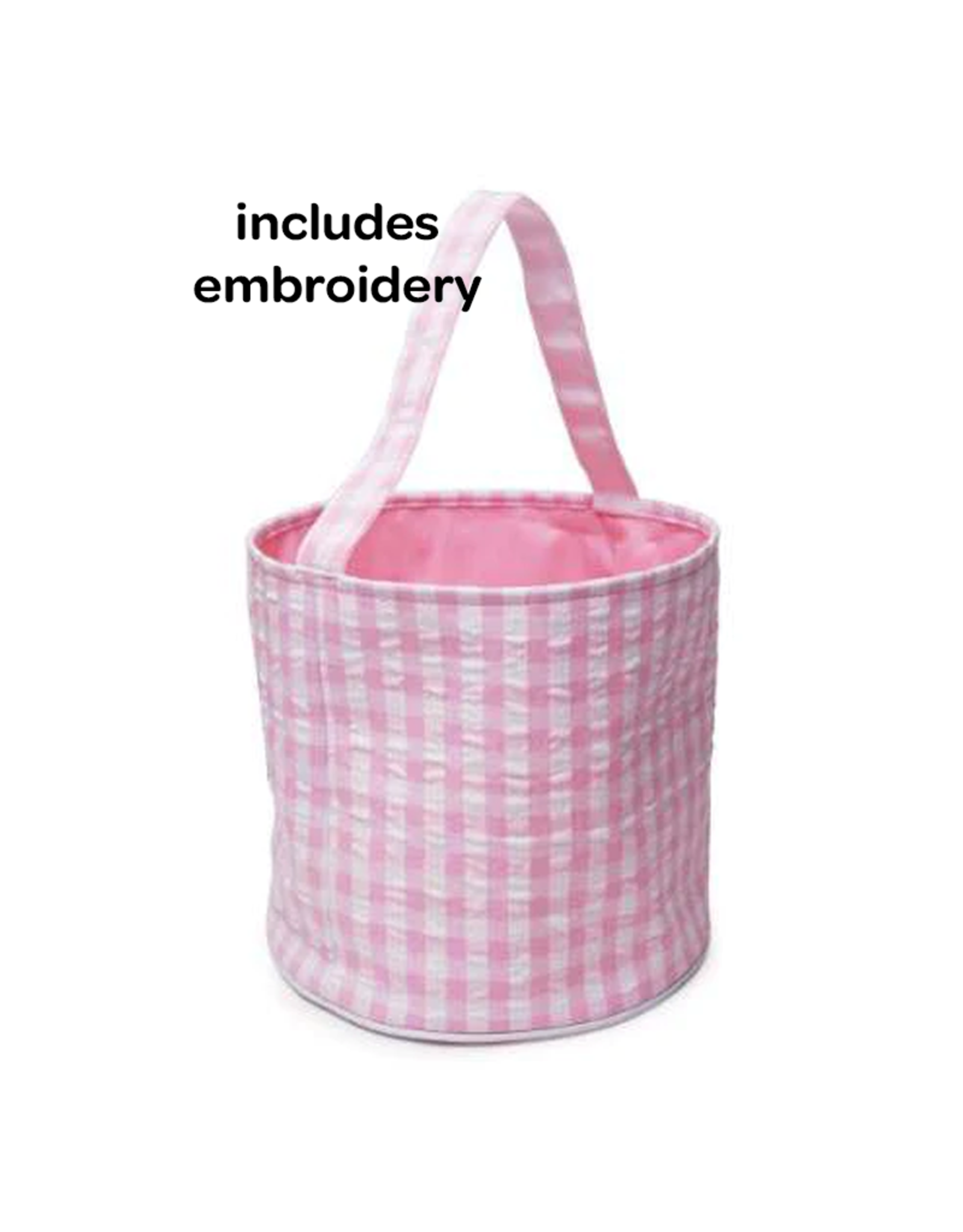 Zsa Zsa & Lolli ZZL Gingham Bucket w/Embroidery PINK