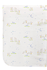Baby Club Chic Baby Lambs Blue Receiving Blanket 30'x28.5" in