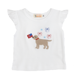 Luigi White Lab Fireworks Girl  Shirt