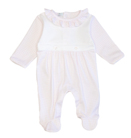 Baby Loren Pink Gingham Footie