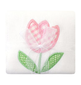 3 Marthas appliqued burp pad Tulip