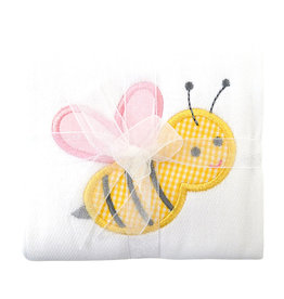 3 Marthas appliqued burp pad pink bumble bee