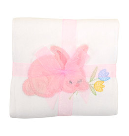 3 Marthas Appliqued Burp Pad Pink Bunny