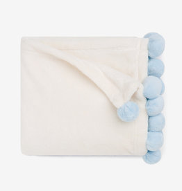 Elegant Baby Pom Pom Blanket Blue