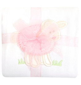 3 Marthas appliqued burp pad pink lamb