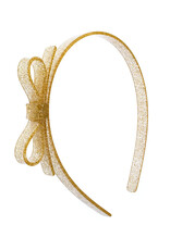 Lilies & Roses LR Headband Thin Gold Bow H032-22
