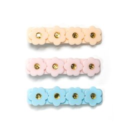 Lilies & Roses Alligator Clips Flowers blue/pink/cream