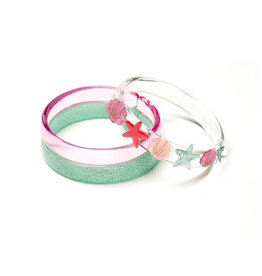 Lilies & Roses Bangles Pearlized Seashells