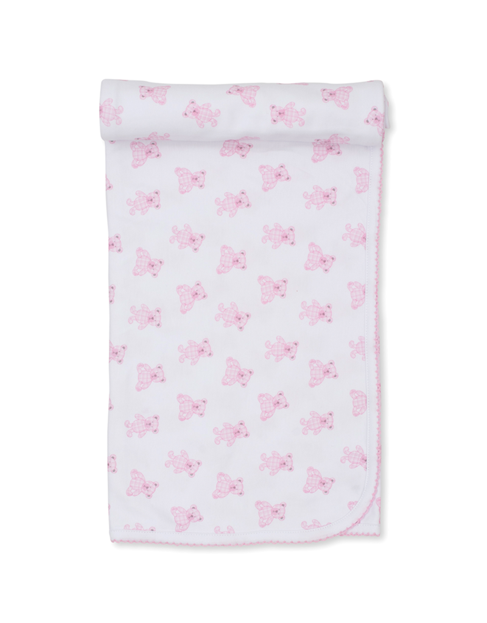 Kissy Kissy Beary Plaid Blanket Pink