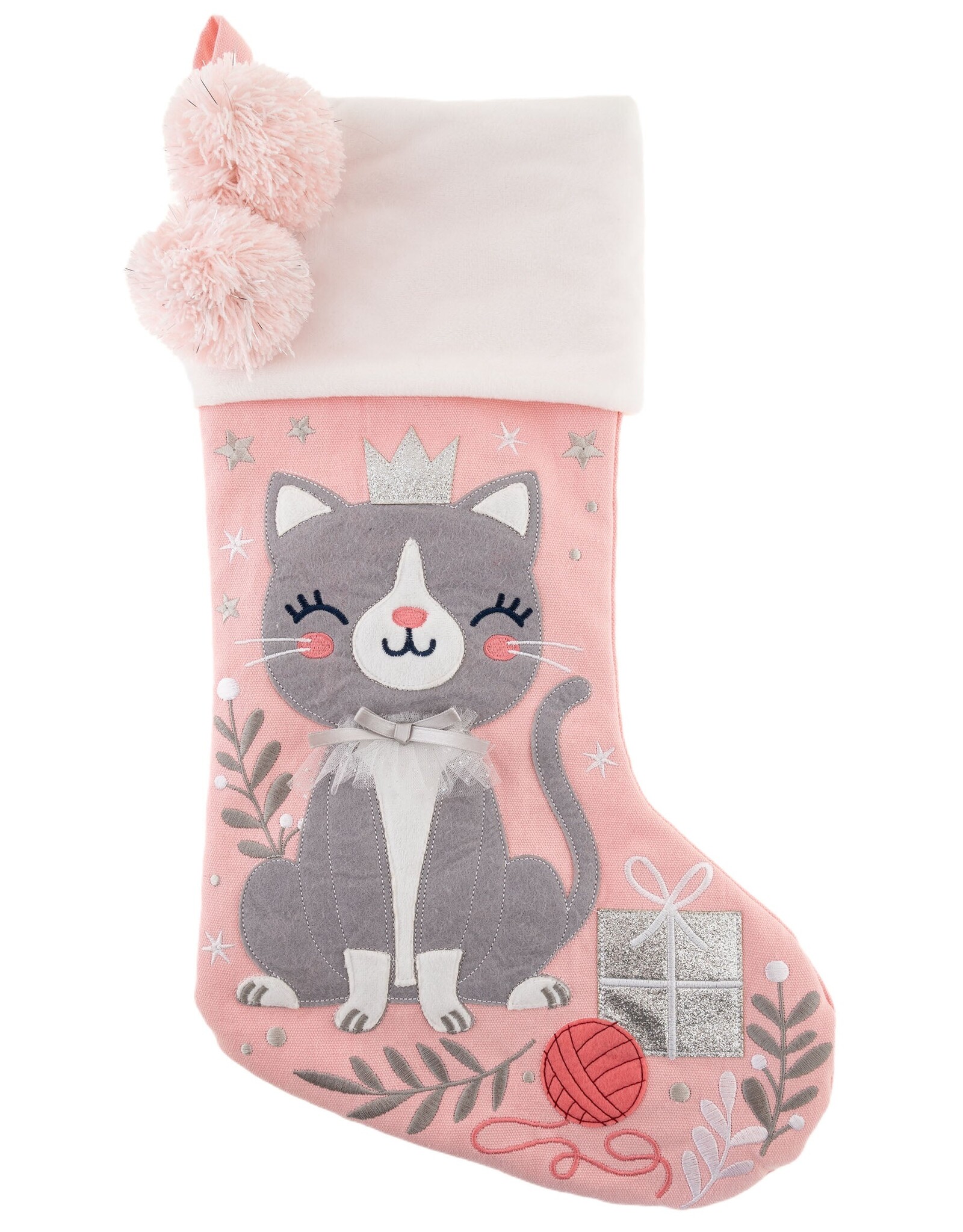 Stephen Joseph SJ Embroidered Christmas Stocking Cat