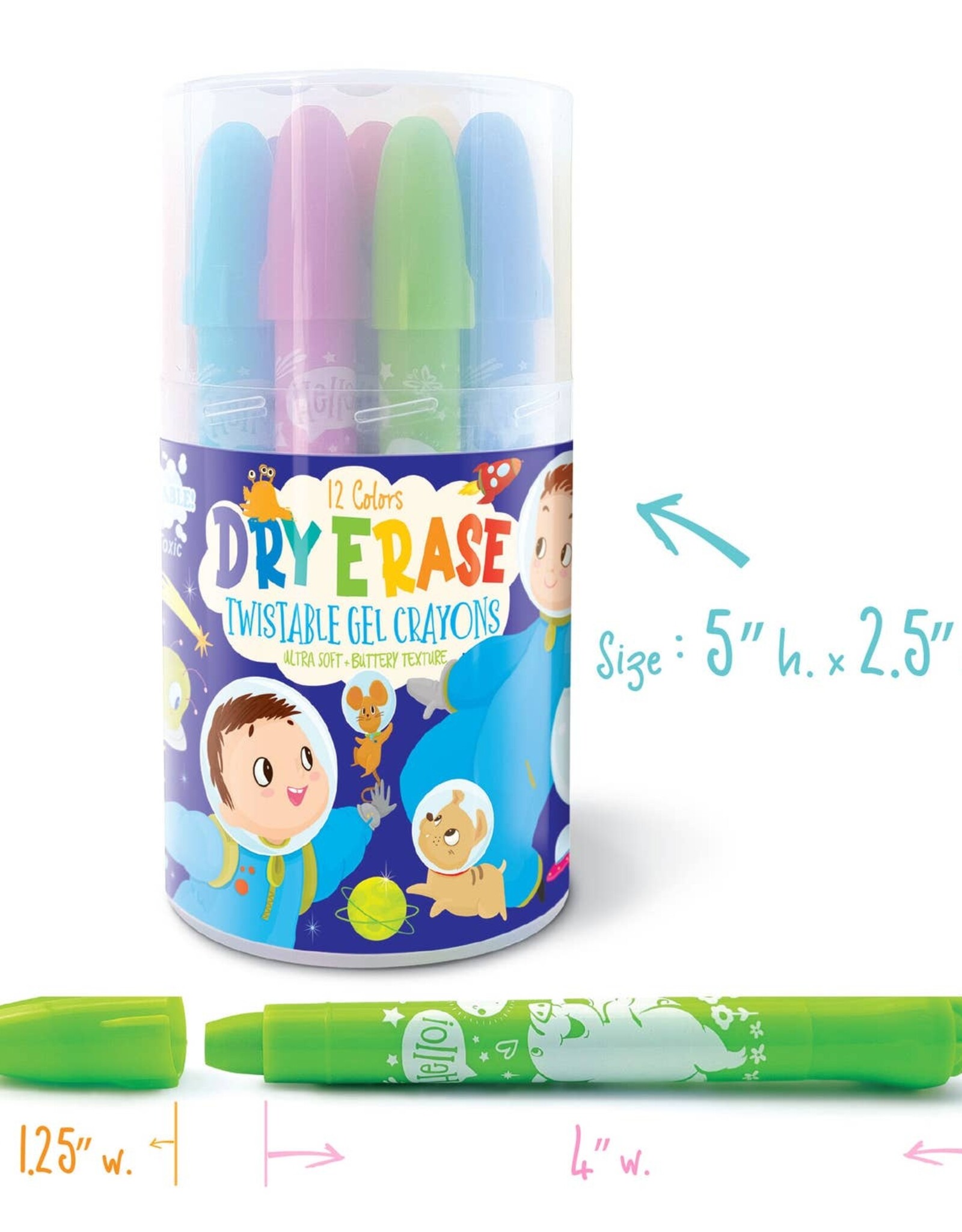 The Piggy Story Dry Erase Twistable Gel Crayon Space Adventure