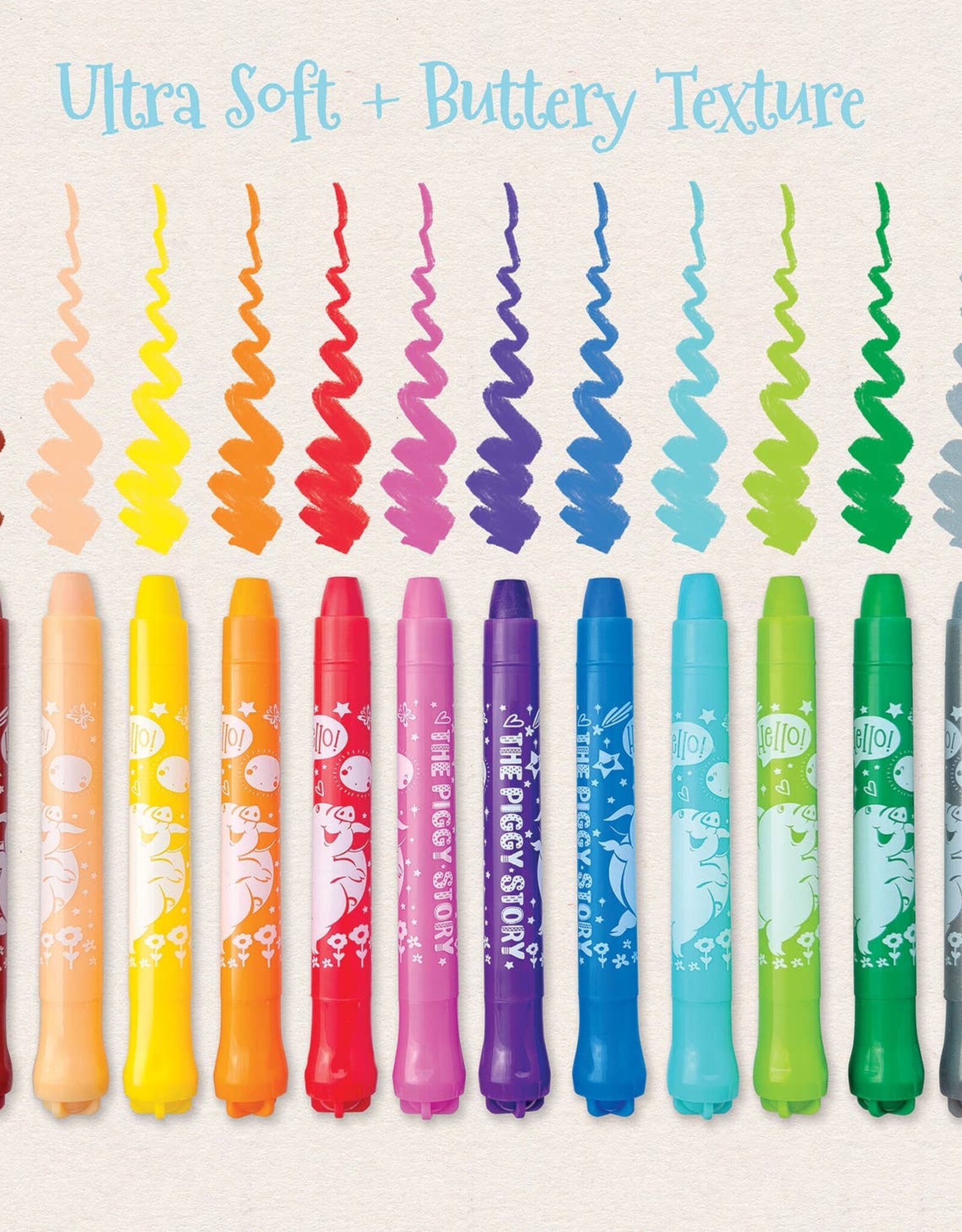 The Piggy Story Dry Erase Twistable Gel Crayon Animals Around the World