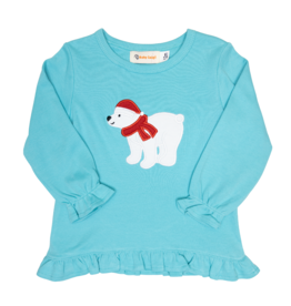 Luigi Ruffle Shirt Aqua Polar Bear