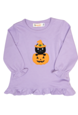 Luigi F23 Ruffle Shirt Lavender Cat/ Jack o Lantern