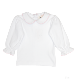 Luigi Long Sleeve Blouse White/Pink