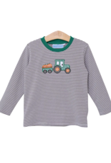 Trotter Street Kids TSF23 Tractor Pumpkin Applique Shirt