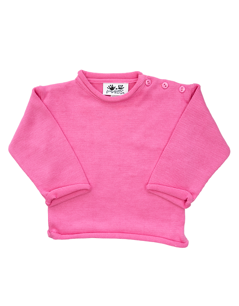 Crop Jumper Hot Pink Roll Neck Jumper Fingerprints Roll Neck