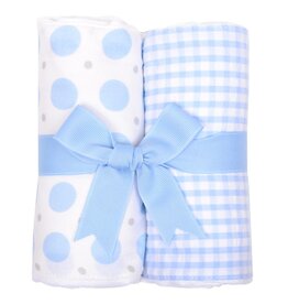 3 Marthas 2 Burp Set Blue Dot/Gingham
