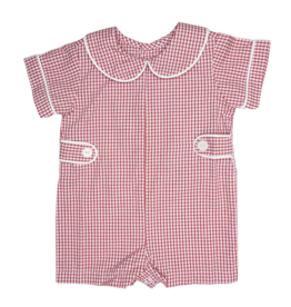 Remember Nguyen Red Windowpane Romper