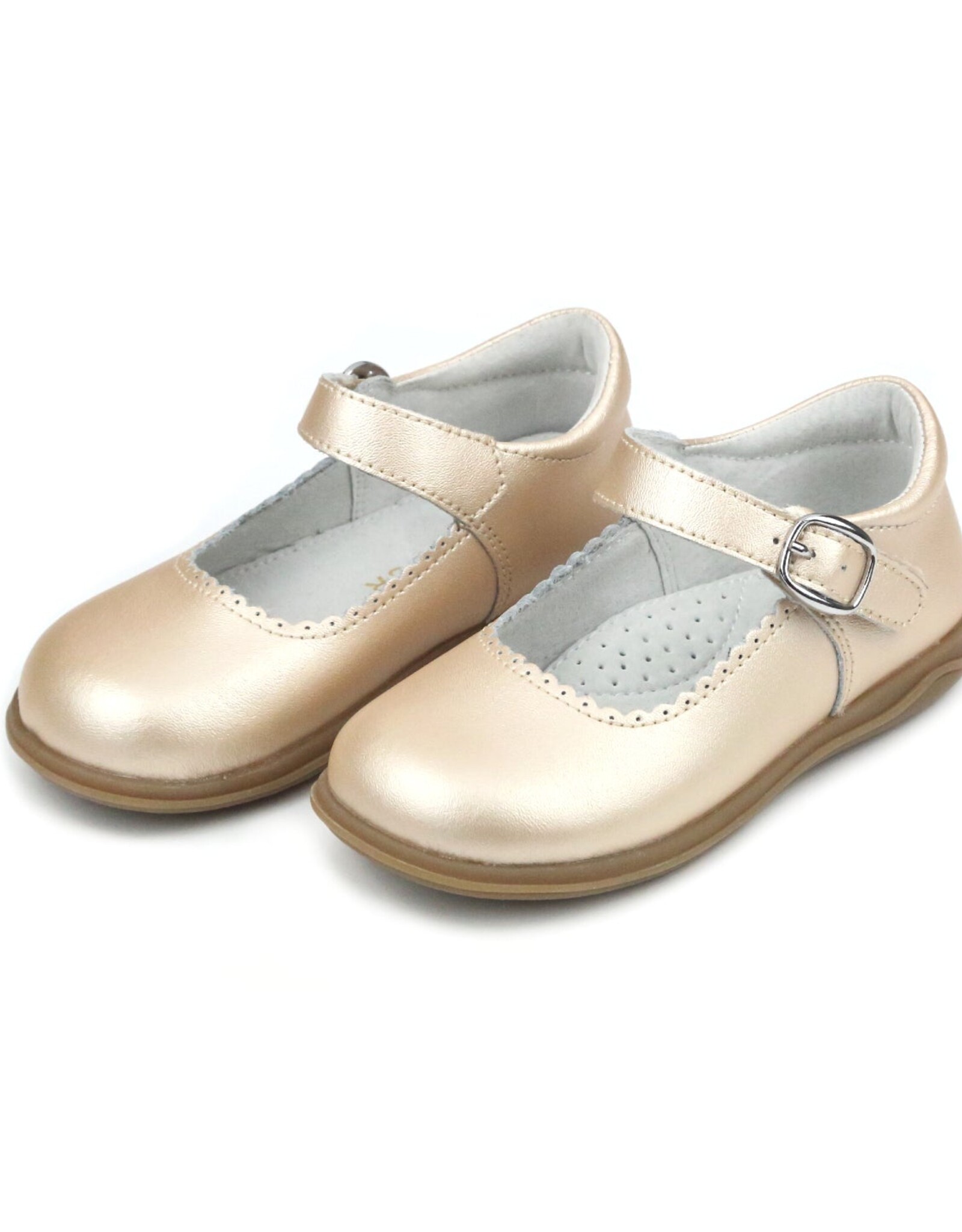 L'Amour H501 CHLOE Scalloped Mary Jane Champagne