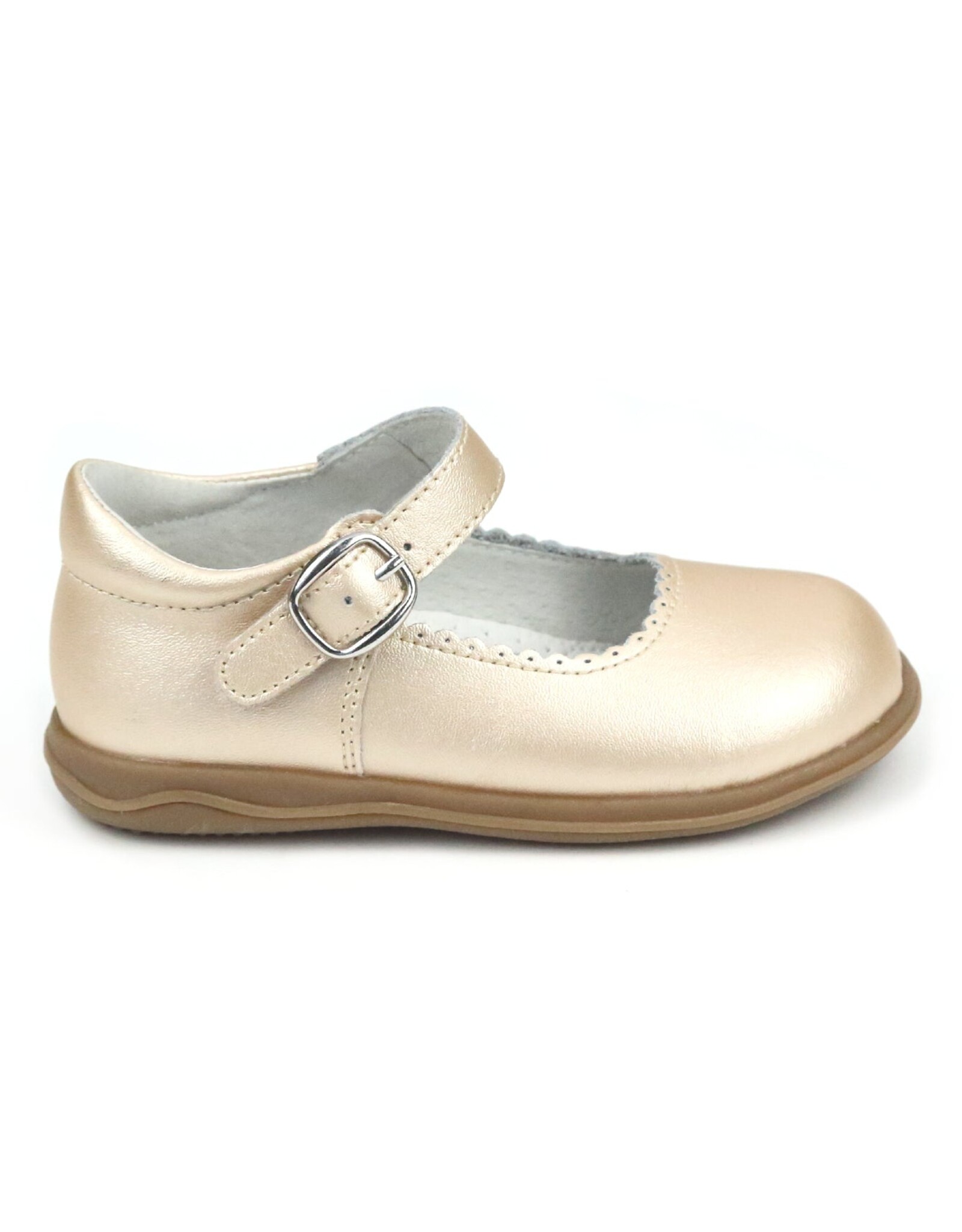 L'Amour H501 CHLOE Scalloped Mary Jane Champagne