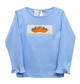 Vive la Fete Light Blue Pumpkin Smocked Shirt