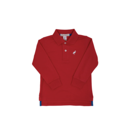 TBBC Long Sleeve Prim Proper Polo Richmond Red/White