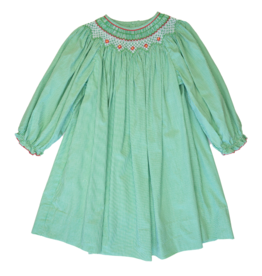 Petit Ami Green Gingham Smocked Dress