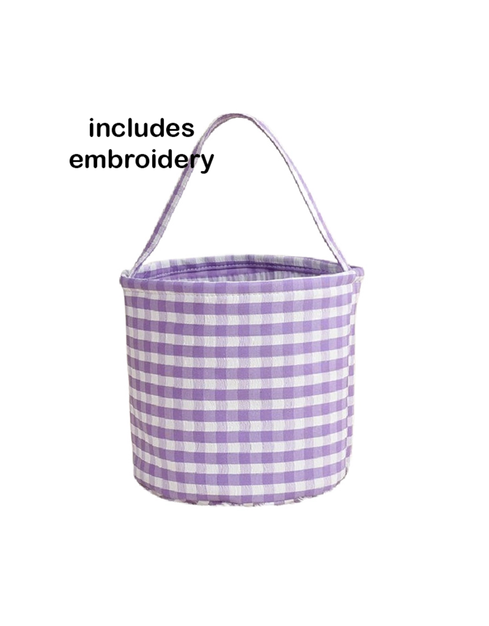 Zsa Zsa & Lolli ZZL Gingham Bucket w/Embroidery PURPLE