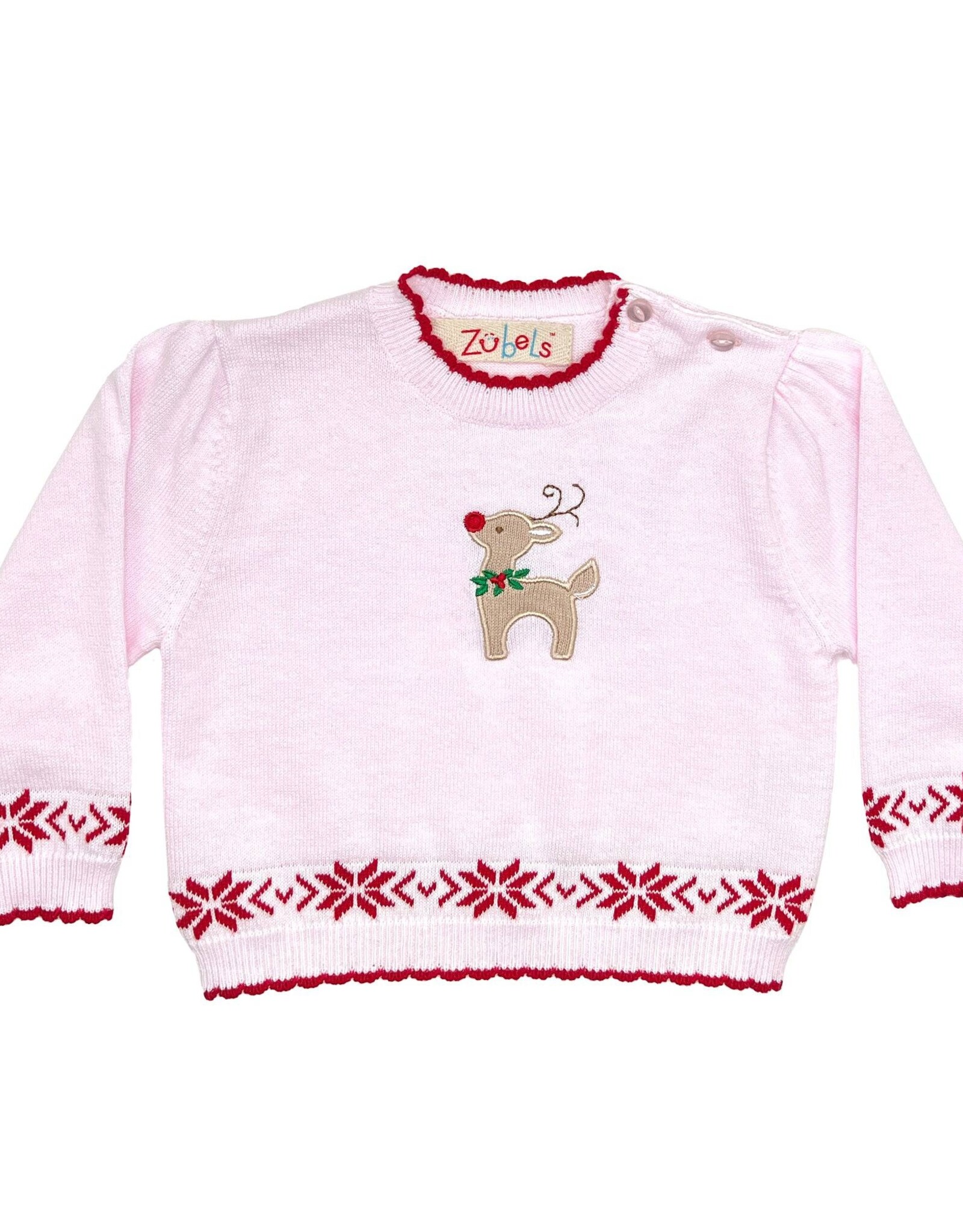 Zubels Reindeer Sweater Pink