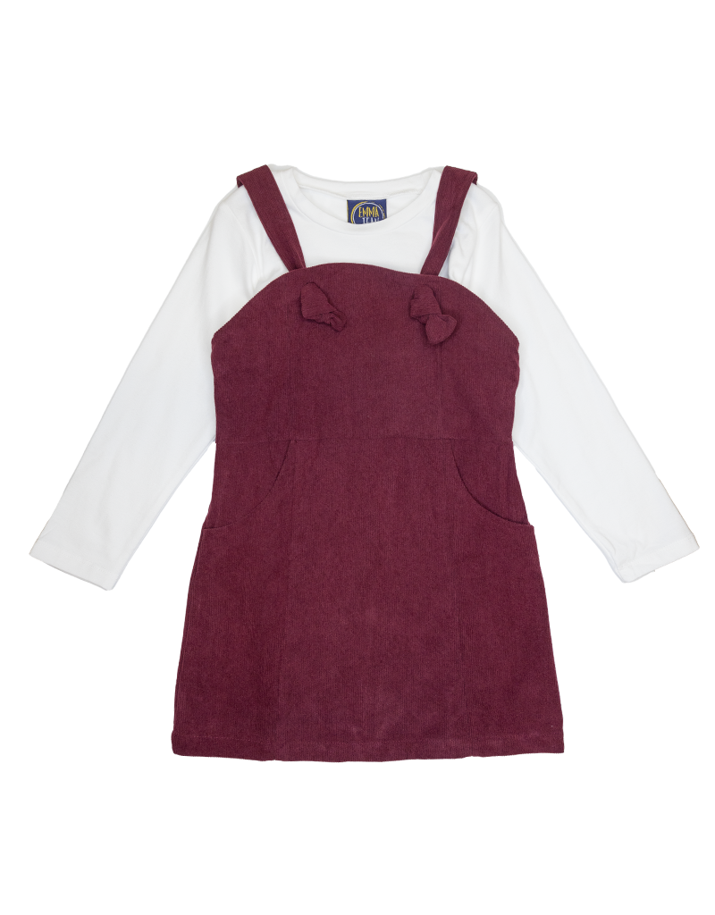 Emma Jean Avery Burgundy/Cream Dress/Shirt - Spoiled Sweet Boutique