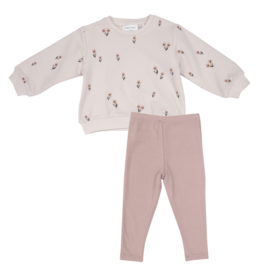 Angel Dear Ruffle Sweatshirt/Legging Set Pretty Pink floral