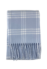 A Soft Idea ASI Windowpane Check Flannel Blanket Blue/White