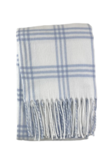A Soft Idea ASI Windowpane Check Flannel Blanket White/Blue