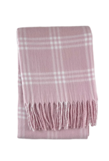 A Soft Idea ASI Windowpane Check Flannel Blanket Pink/White