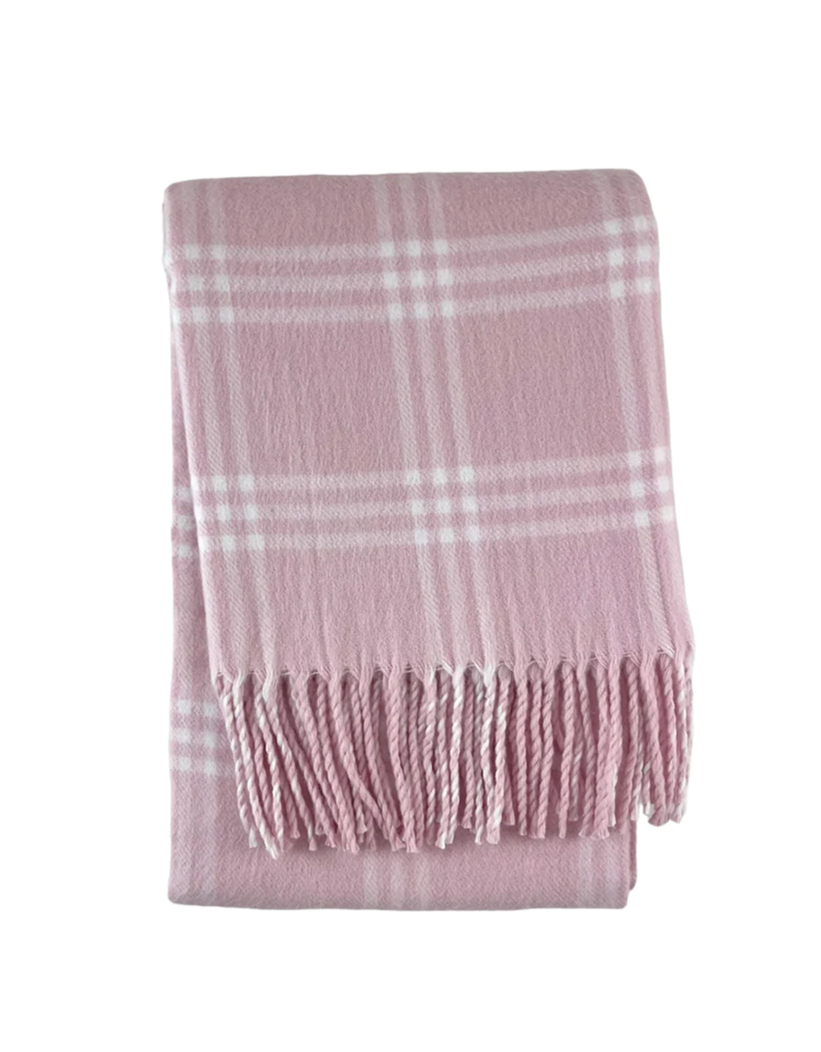 A Soft Idea ASI Windowpane Check Flannel Blanket Pink/White
