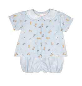 James and Lottie Rory Puppy Print Diaper Set - 24M