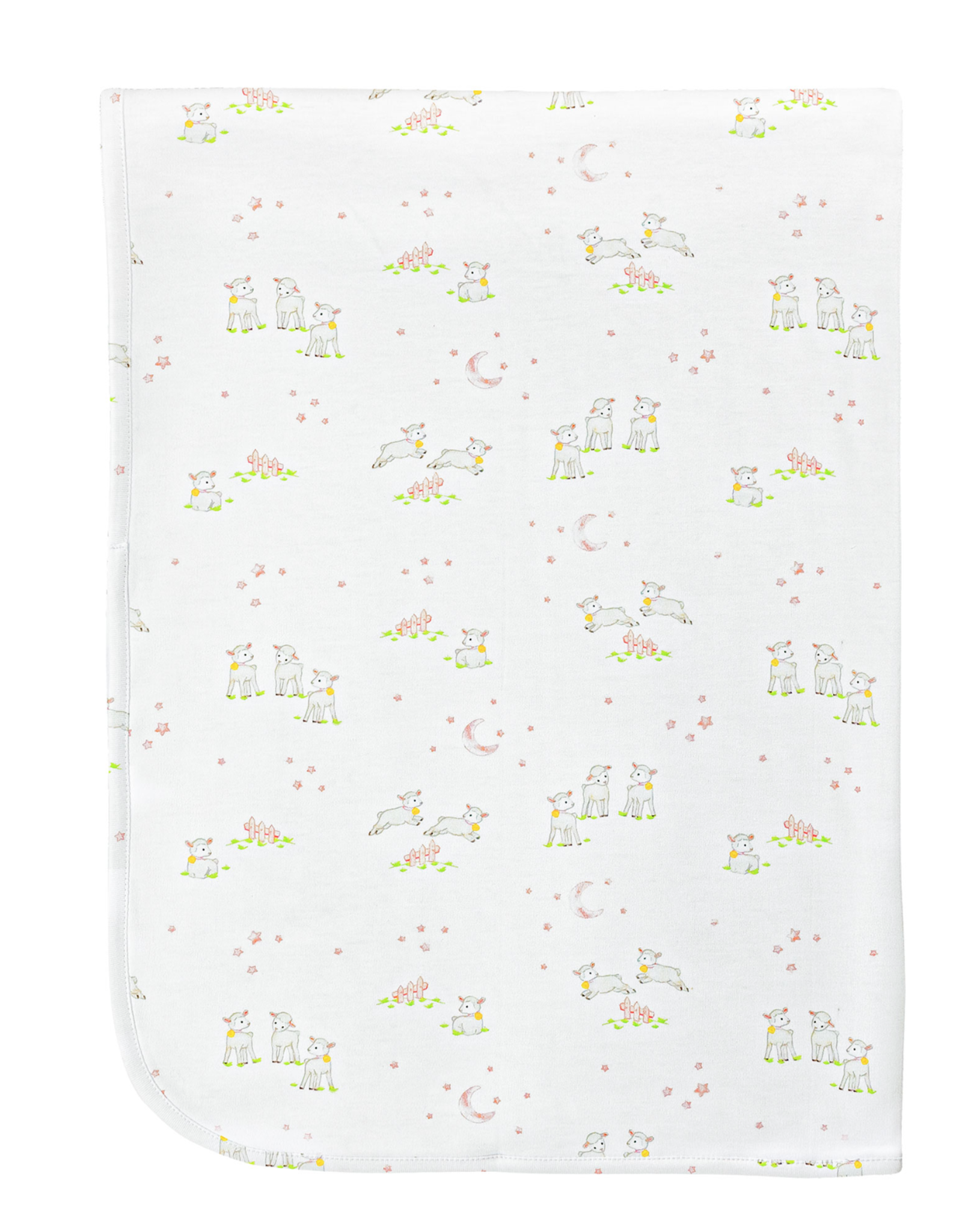 Baby Club Chic Baby Lambs Pink Receiving Blanket 30'x28.5" in
