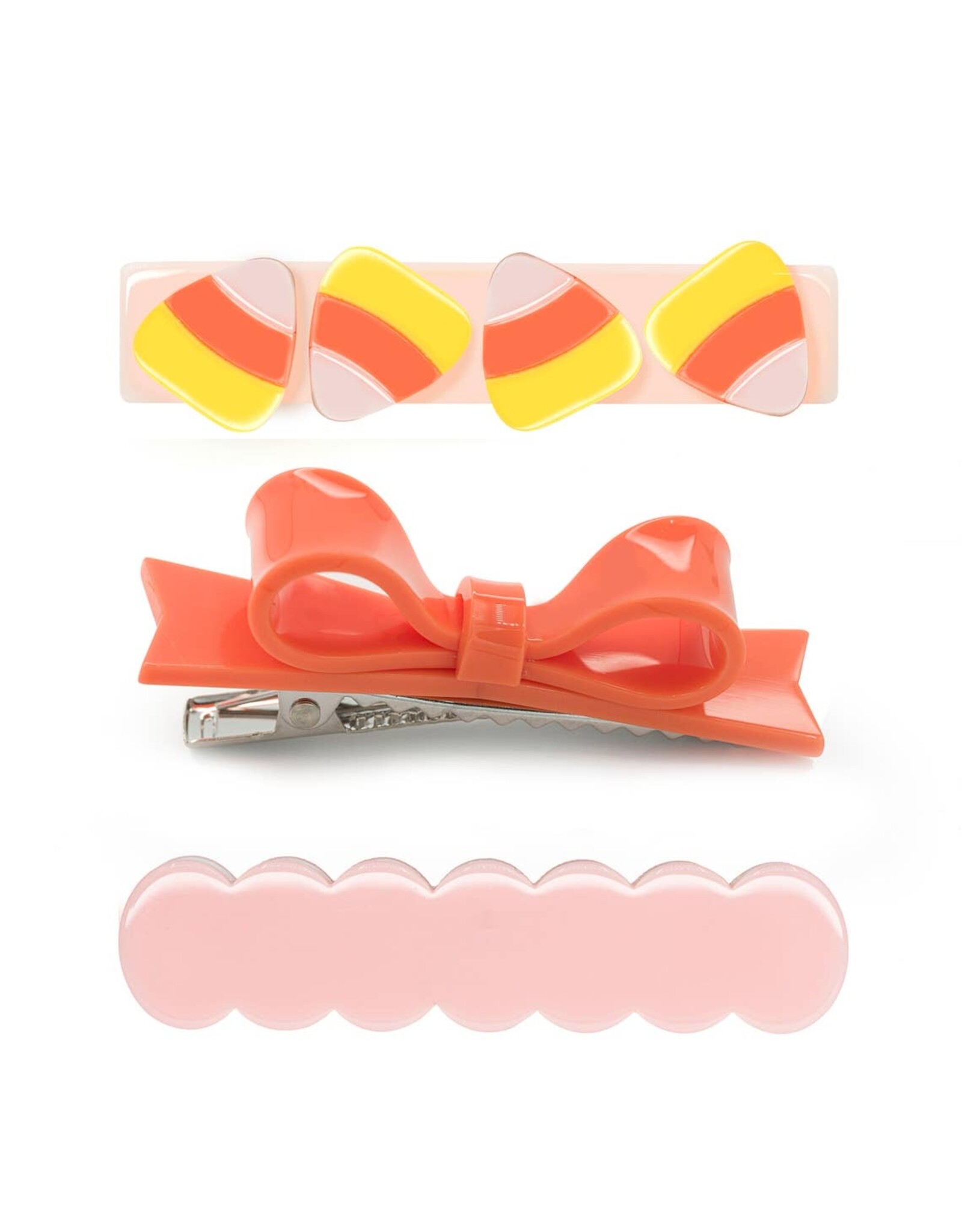 Lilies & Roses LR Alligator Clips Candy Corn & Bow Tie AC234AS-18
