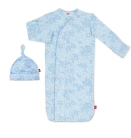  Magnetic Me Baby Gown & Hat Sleep Outfit Boys Organic Cotton  Layette Sack Set with Magnet Fasteners Newborn - 3 Months Open Sky Blue:  Clothing, Shoes & Jewelry