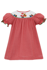 Petit Bebe 455R Knit Santa Smocked Bishop Dress