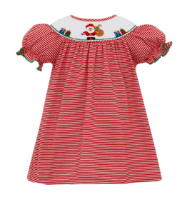 Petit Bebe Knit Santa Smocked Bishop Dress