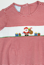 Petit Bebe 455I2 Red Stripe Santa Knit Romper