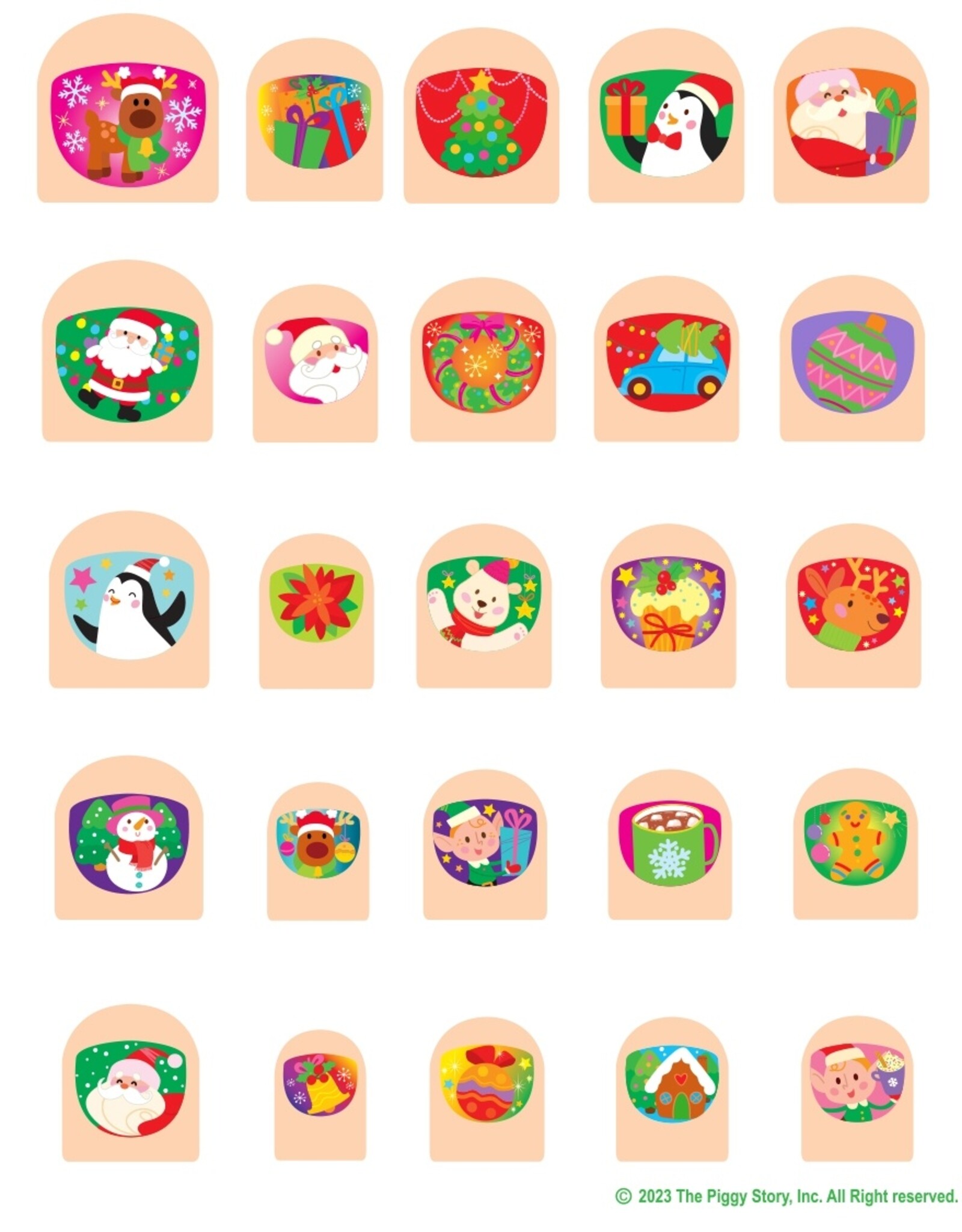 The Piggy Story Lil' Fingers Nail Art Holly Jolly
